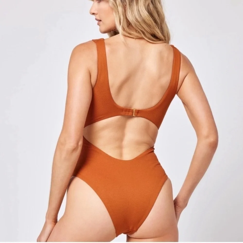 NWT L*SPACE Balboa One Piece Swimsuit Amber